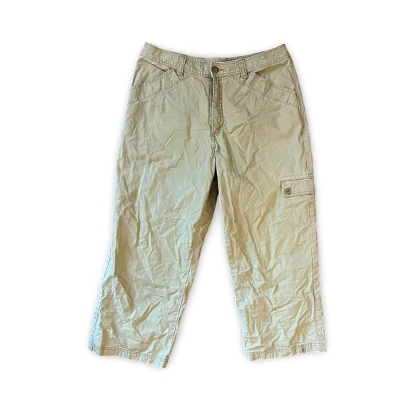 Royal Robbins Women's Green Cotton Outdoor Traveler Cargo Pant Wide Leg Size 10 - Picture 1 of 6